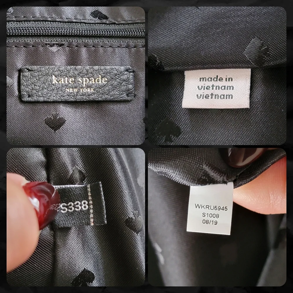 Kate Spade WKRU5945 Jackson Black Pebbled Leather Backpack Bag